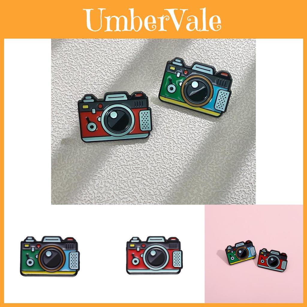 Unique Cartoon Camera Design Metal Enamel Pin Brooch For Stylish Clothing And Bags