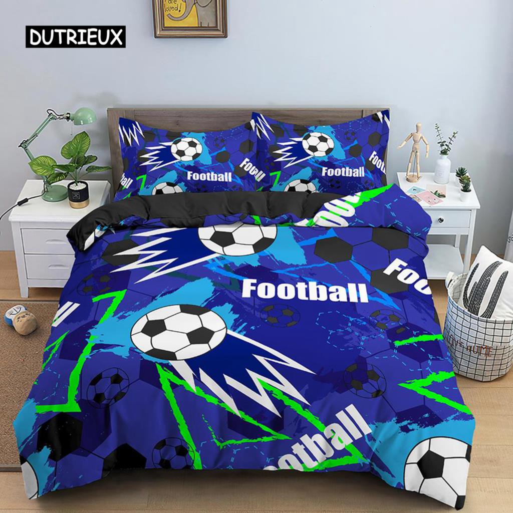Football Bedding Set Printing Pillowcase Quilt Cover Soccert Duvet Covers Home Textiles Queen King Size Bed for Kids Teens Men