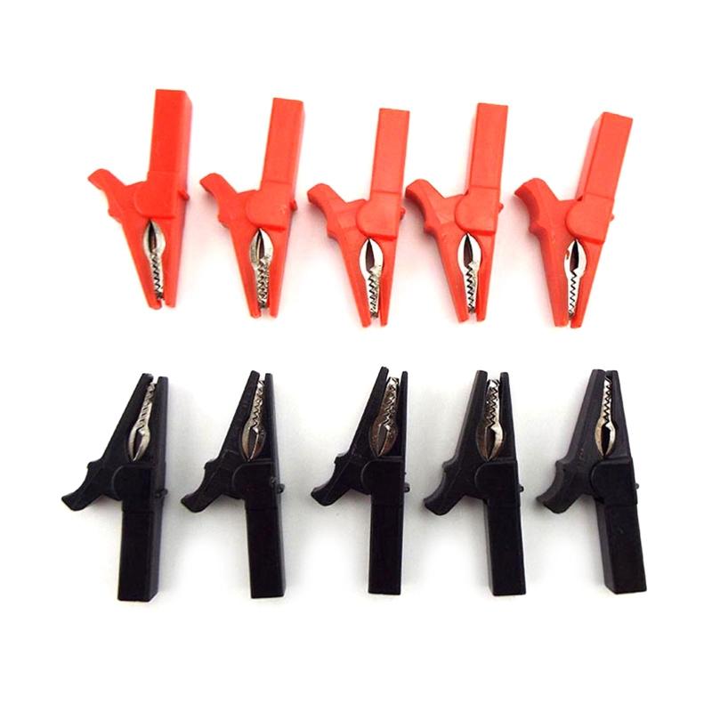 2Pcs 55mm for Crocodile Clamp Probe Alligator Clip Alligator DIY Clips Test Probe Socket Cable Insulated Electric Clips