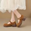 Retro Chunky Heel Women's Soft-soled Anti-slip Thick Sole Breathable Round-toe Versatile Shoes