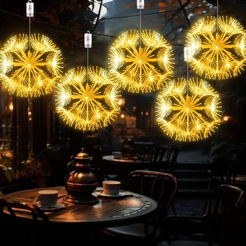 19LED Solar Ground Pendant Lamps 8 Modes Starburst Lamp LED Hanging Chandeliers  Christmas