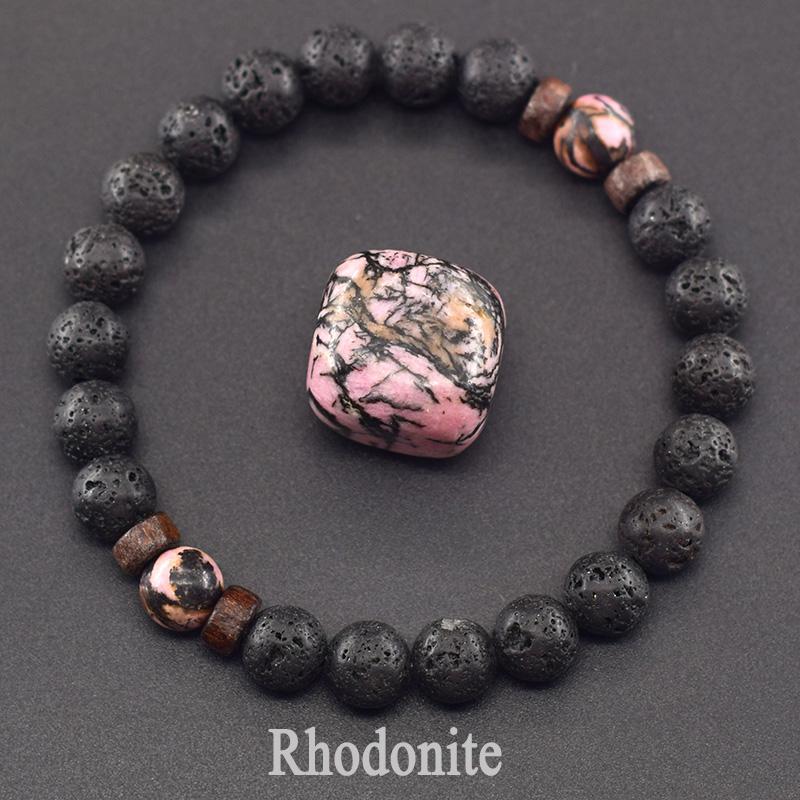 Natürliches gelbes Tigerauge-Perlenarmband für Männer und Frauen, schwarzes vulkanisches Lava-Armband, tibetisches Buddha-Armband, elastisches Seil, Paar-Steinarmband