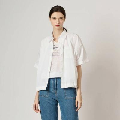 Solid Drawstring Shirt B4m4b421