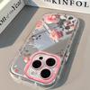 Pink Rose for IPhone17 Mirror Phone Case for Apple 15promax Small Fresh 14 Flower 13