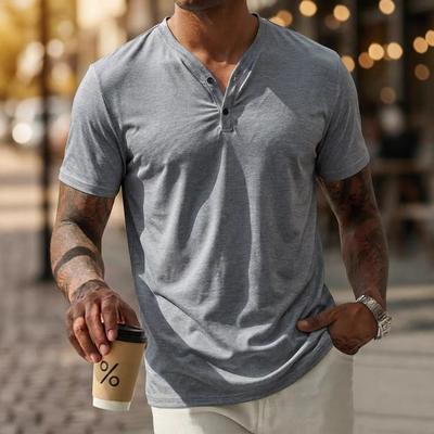 Zomer Nieuw Ademend en Modieus Heren All-match T-shirt Dagelijks Casual Sport Top