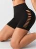 Women's High-Waisted Seamless Butt-Lifting Cutout Yoga Shorts