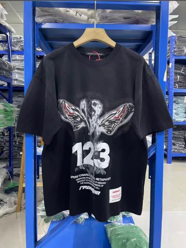 2026 New American Retro Washing Water Old Printing Loose and Versatile Trend Hip-hop Crew Neck Short-sleeved T-shirt for Men and Women