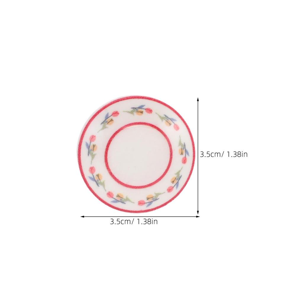 FRCOLOR Miniature Dishware and Plate Set for Pretend Play Kitchen 18-Piece