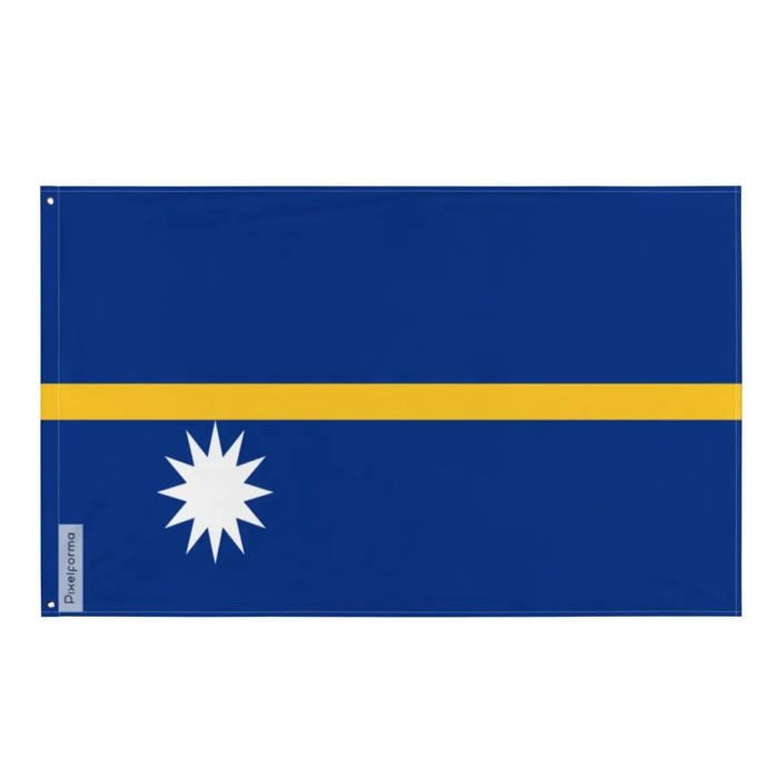 Drapeau - Nauru - 64 X 96 Cm - Polyester - Recto/verso - Œillets En Fer