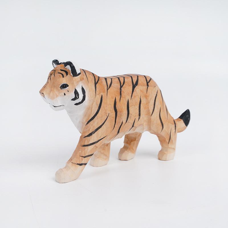 

Wooden Tiger Figurine For Car Interior And Home Office Decor Tiger