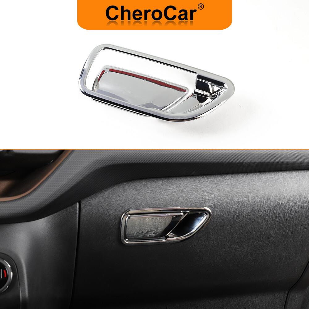 Chrome Co-pilot Storage Box Handle Cover Trim  For -2025 Ford Bronco Sport