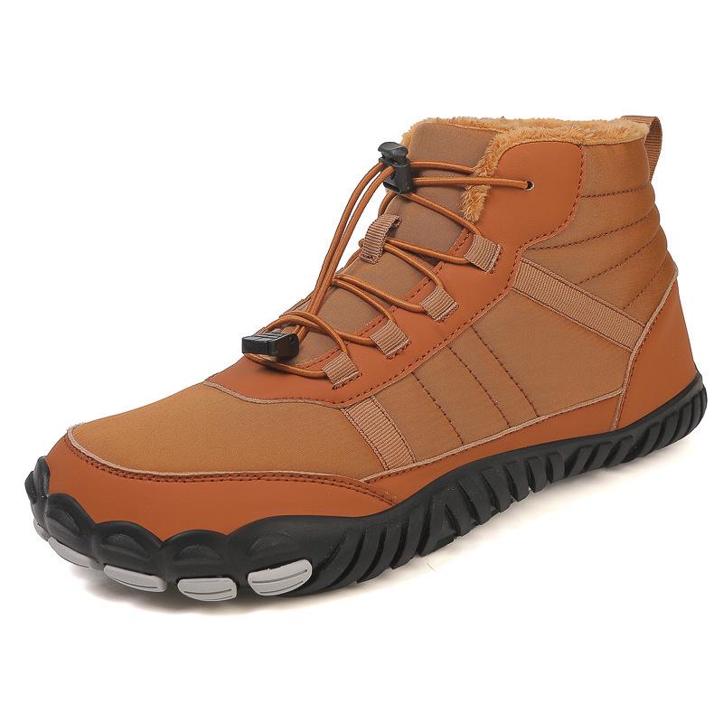 Men's Waterproof High-Top Winter Snow Boots, Warm Anti-Slip Velvet-Lined Hiking Shoes