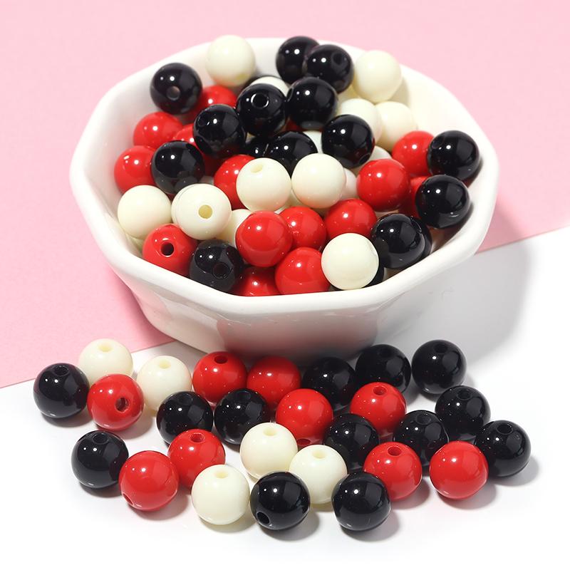 10-100pcs/lot 6/8/10/12/14/16/18/20mm Macaron Color Acrylic Beads Round Loose Beads For DIY Jewelry Making Necklace Bracelet