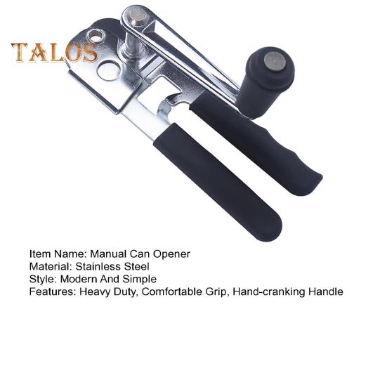 Manual Can Opener Heavy Duty Comfortable Grip 360 Degree Hand-cranking Handle Sharp Cutter Multifunctional Handheld Bottle Opening Tool Kitchen