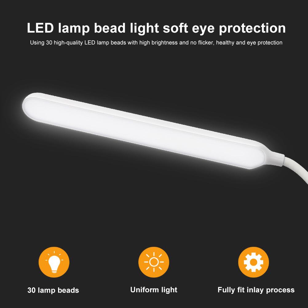 Eye Protection LED Desk Lamp USB Charging Bedside Table Desk Lamp with Mobile Phone Holder Three Color Switchable Eye