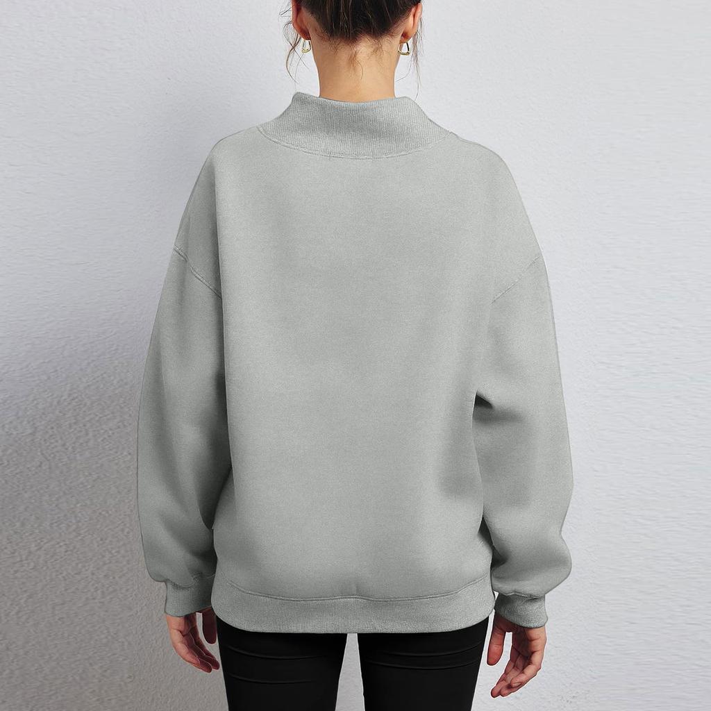 Dam Alla hjärtans dag Tryck Mode Lös Hög Krage Långärmad Enfärgad Sweatshirt Pullover