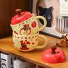 Creative Apple Ceramic Mug with Lid Retro Drinking Cup High Appearance Level Home Breakfast Cup Coffee Cup Souvenir