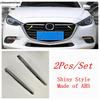 Car Front Hood Grille Grills Strip Decoration Cover Trims Fit For Mazda 3 2017 2018 ABS Chrome Accessories Exterior Refit Kit