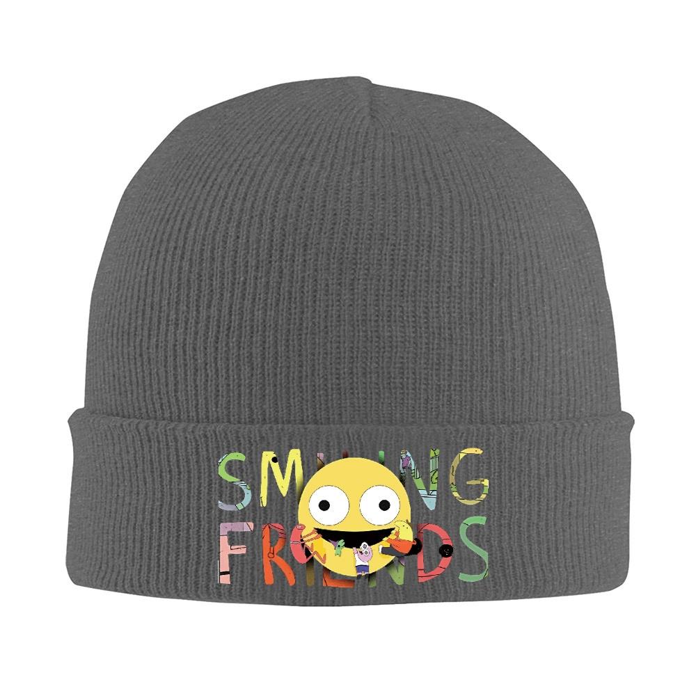 pc Smiling Friends Classic Black Knit Cuff Beanie For Unisex Women Winter Skull Knitting Hat Cap