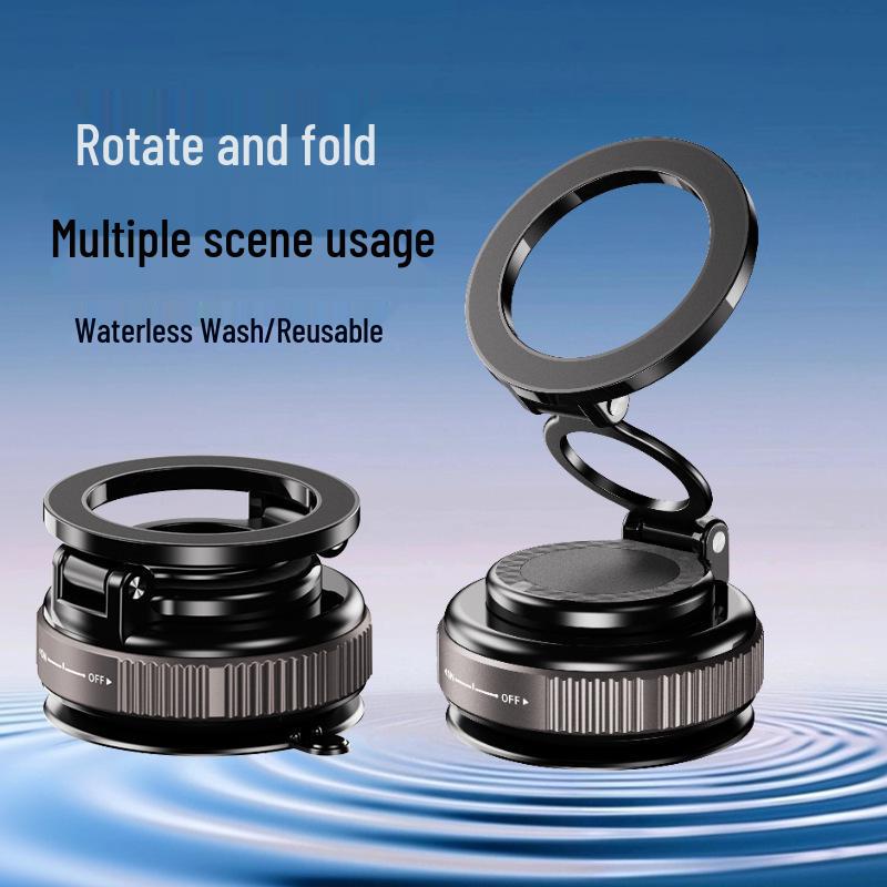 Foldable 360° Rotation Magnetic Car Phone Holder with Vacuum Suction