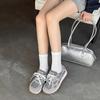 Leather Forrest Gump Shoes Lace-up Sports and Leisure Shoes Flat Bottom Spring 2025 New Retro Mesh Breathable Women's Shoes