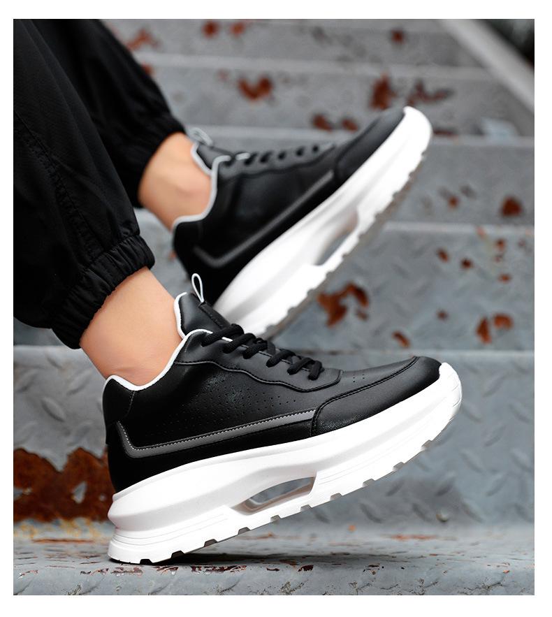 8CM Height Increasing White Dad Sneakers, Thick Sole Retro Casual for Spring and Autumn
