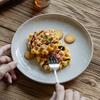 High-Value Ceramic Large Plate Snow Mountain Stone Round Plate Household Dinner Plate Size Plate Vegetable Plate Restaurant Tableware Plate