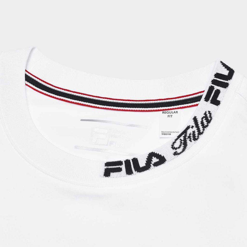 Fila Modern Heritage Comfortable Breathable Cool Skin-Friendly Round Neck Short Sleeve T-Shirt Women Tops Standard-White F51W421103CWT