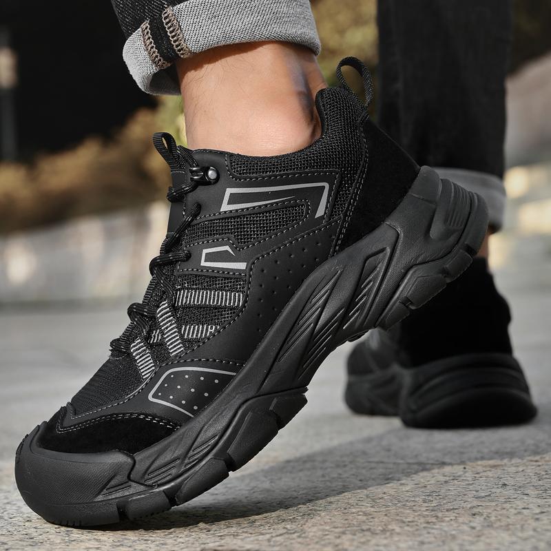 Fashion Classic Outdoor Men Cowhide Sports Shoes Lace-Up Real Leather Sneakers Non-slip Walk Footwear High Quality Male Treking Footwear