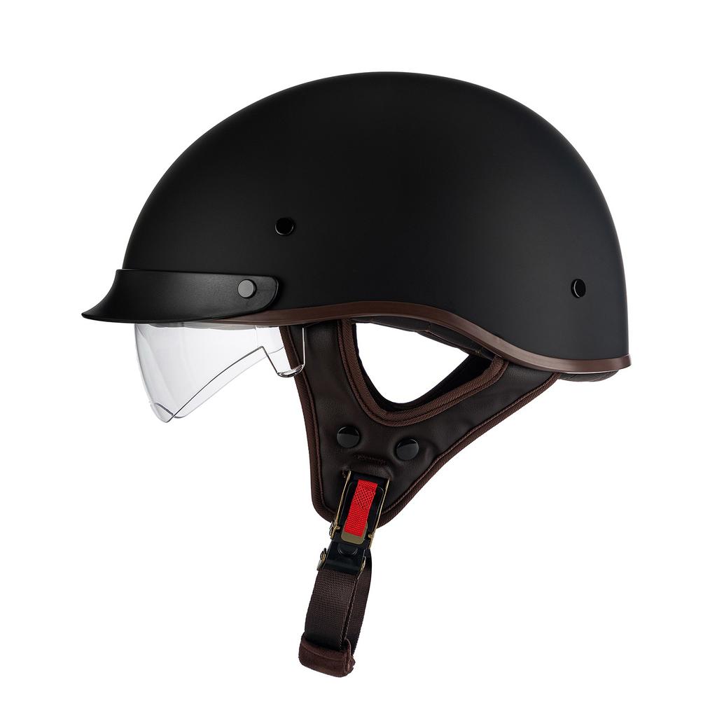 Locomotive Scooter Helmet Motorcycle Half Helmet Men's and Women's Helmet Four Seasons Light Locomotive Retro Helmet Riding
