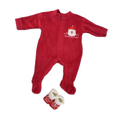 Baby Sleepsuit Mon Premier Noel - Newborn Pajamas - 0 - 1 Month + Slippers