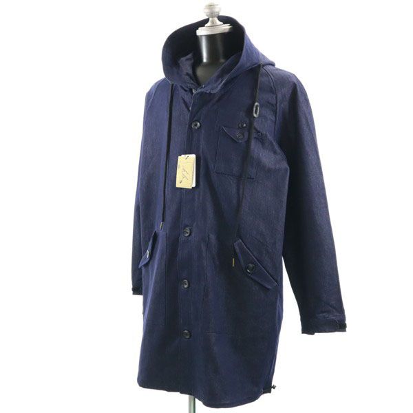 Brand new HB Big Hood Silky Denim Mod coat XL Long coat Denim jacket Men's Used