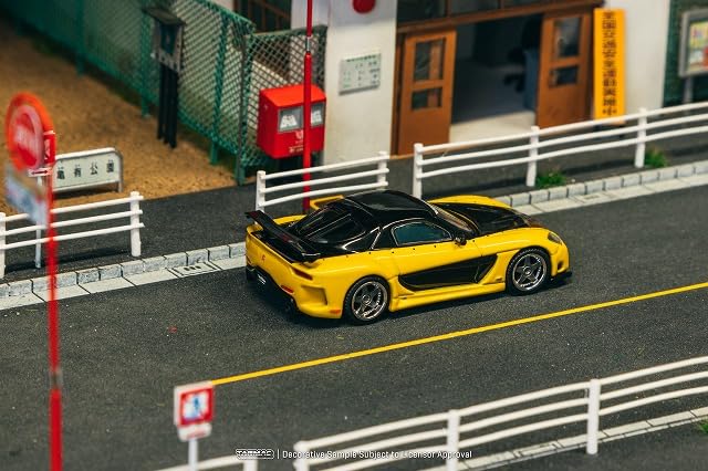 TARMACWORKS Mazda VeilSide Fortune7 Finished Product 1/64 RX-7 Yellow/Black T64G-075-YE