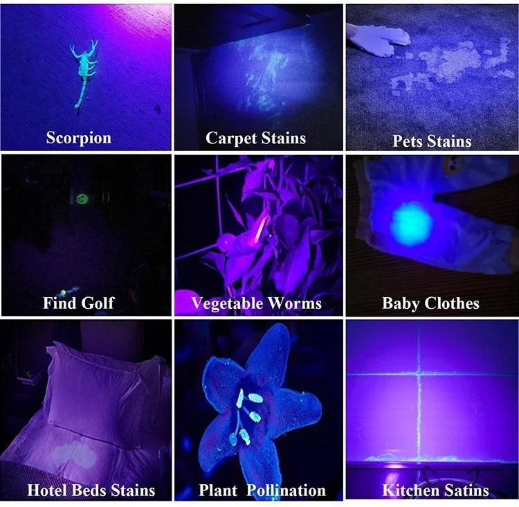 UV 100LED EDC Licht Lila Licht Schwarzlicht 395nm Ultraviolett Tragbare Handtaschenlampe LED Taschenlampe Detektor für Haustierurin