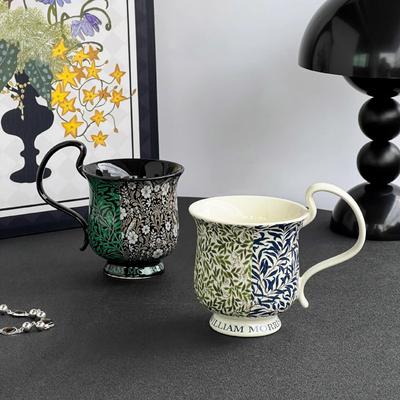 High End Floral Ceramic Mugs Water Bottles Retro Coffee Cups Large Capacity Latte Cups As Souvenirs and Gifts