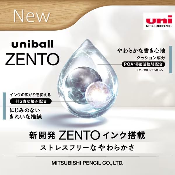 Water-based Ballpoint Pen ZENTO 0.7mm Standard Model 3-piece Set (Indigo Amber Linen) Kagiriy Card Included.