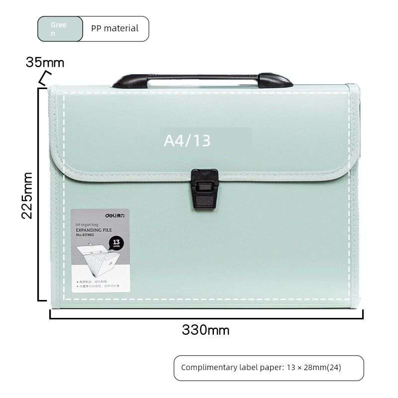 Deli 13-Grid Bill Test Paper Classification Business File Holder