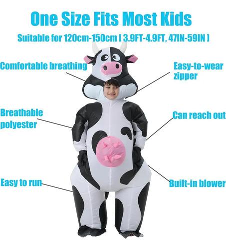 Inflatable Cow Costume For Kids, Fun Farm Cow Outfit For 8