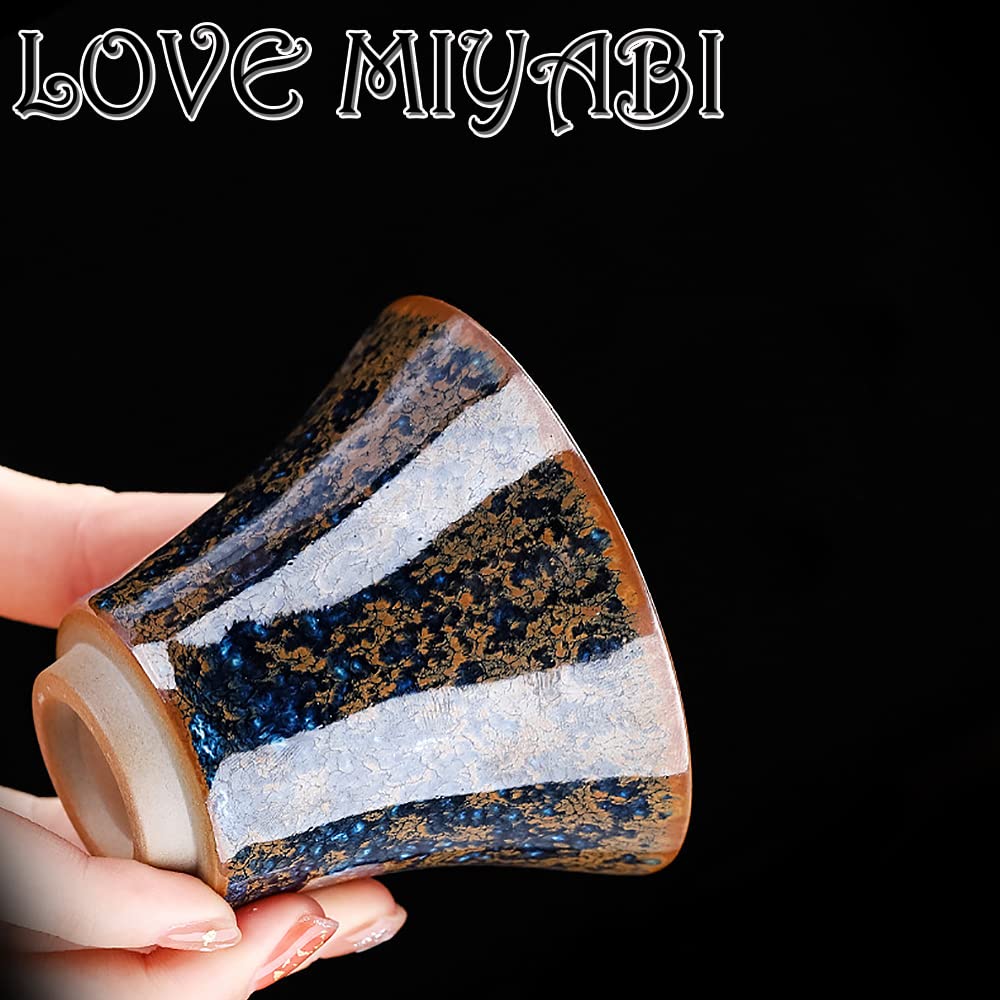 LOVE MIYABI Tenmoku Tea Nebula Haban Premium Sake Set of Paulownia Wood One of Three Great Produced In Fujian Chinese Chinese Folk Star Tea Sake Uban