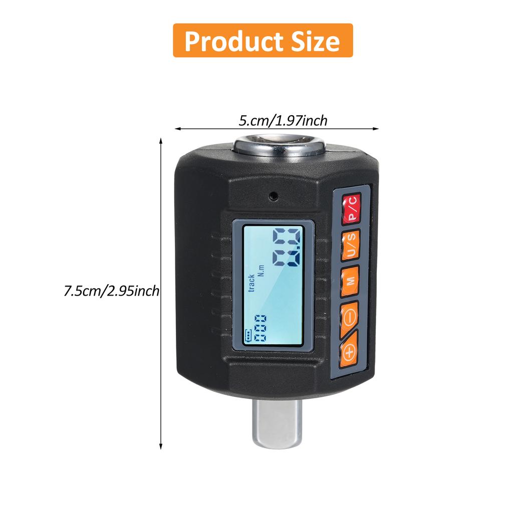 ENC-340 Digital Display Torque Meter Wrench Torque Tester Includes Adapters 3/8'' with Sound Light Alarm Function High Accuracy