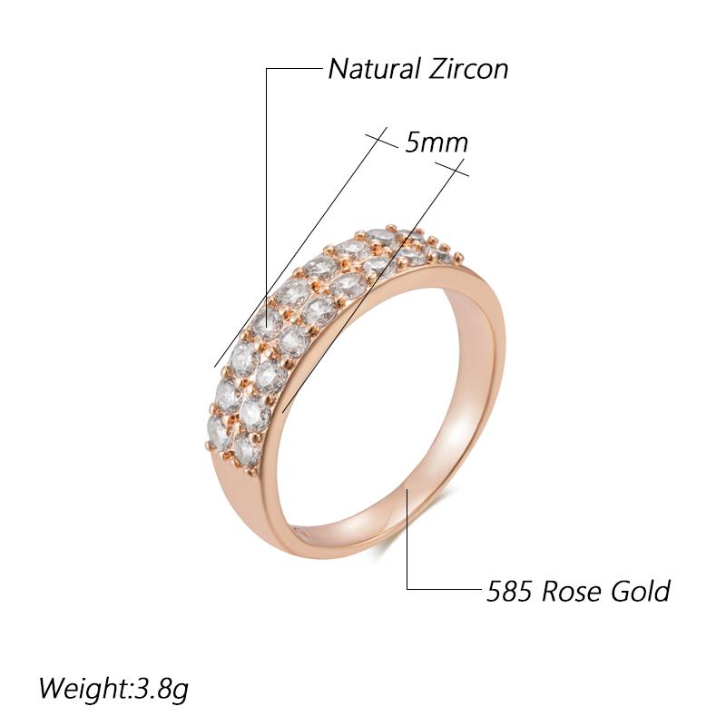 Kienl  Full Shiny Natural Zircon Bride Wedding Ring Fashion  Rose Gold Color Daily Fine Vintage Jewelry For Women Gift