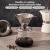 Stainless Steel Pour Over Coffee Filter Ultra Fine Mesh Space Saving Reusable Dripper for Office Staff Coffee Making