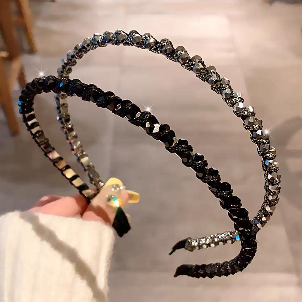 2pc Fashion Vintage Crystal Headwear Headband Women Girls Hair Bands Korean Hairband for Wedding Party Hair Accessories
