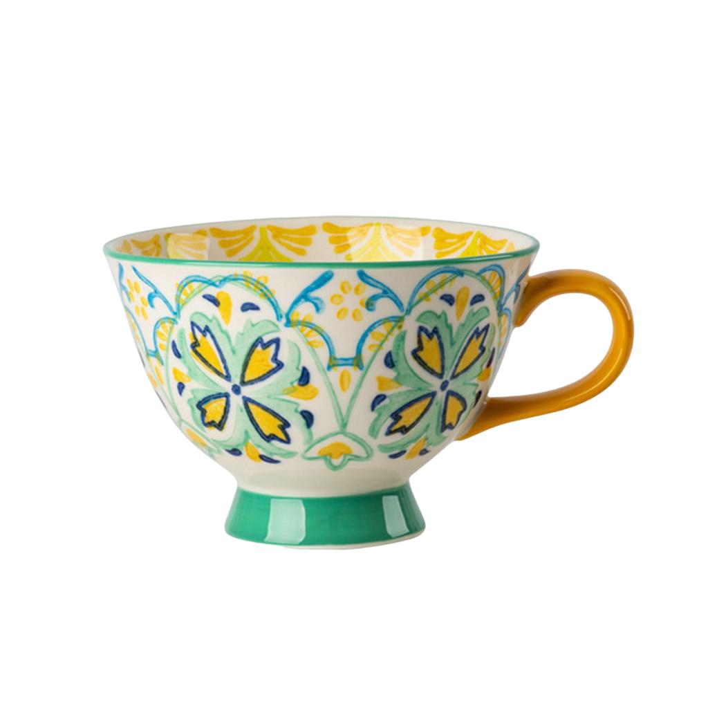 Ceramic Cup Cups Hand Painted Floral Pattern Retro Creative Coffee Mugs For Home Breakfast Office Milk Cup Mug