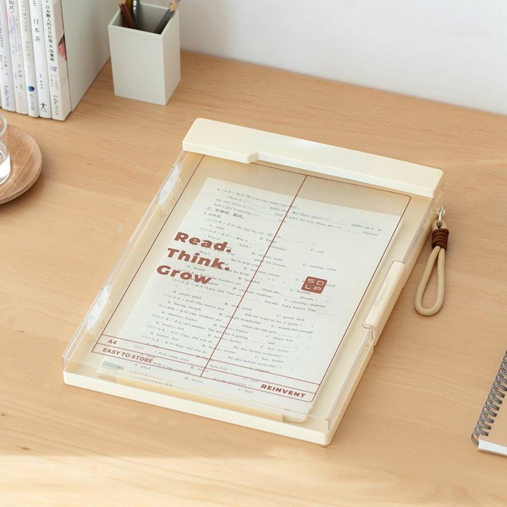 

Large Capacity PP Document Folder Heavy Duty Writing Pad Folder Portable Document Holder School Beige Style C