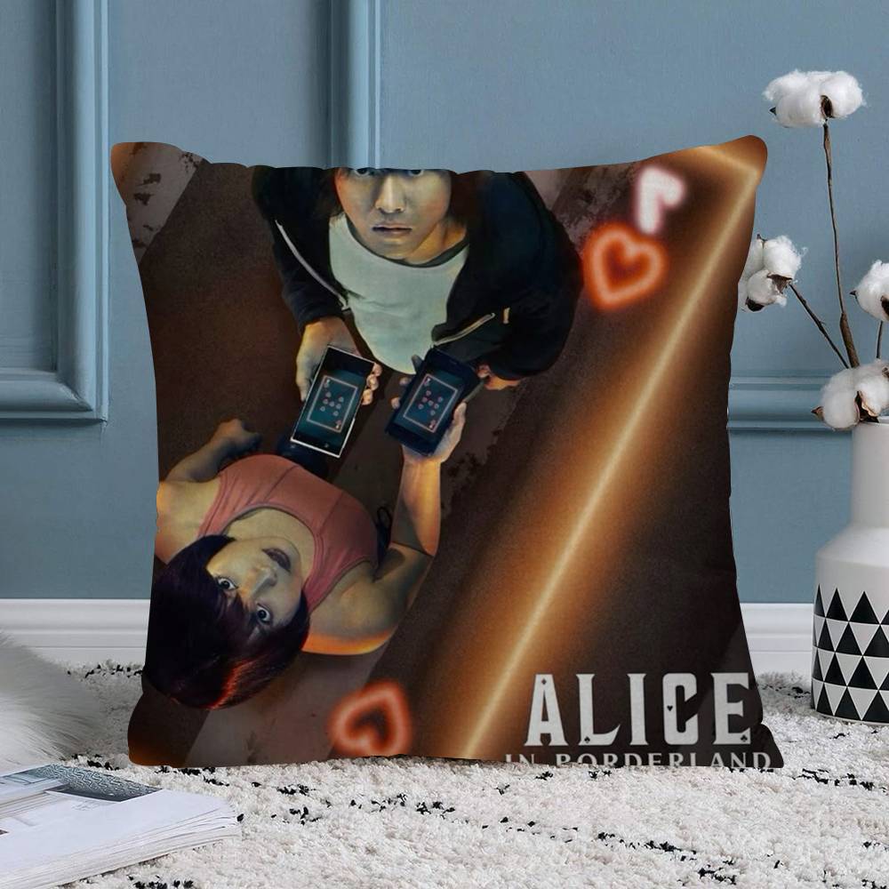 Hot TV Alice In Borderland Pillow Cover for Bedroom Room and Living Room Sofa Decorative Cushion Cover
