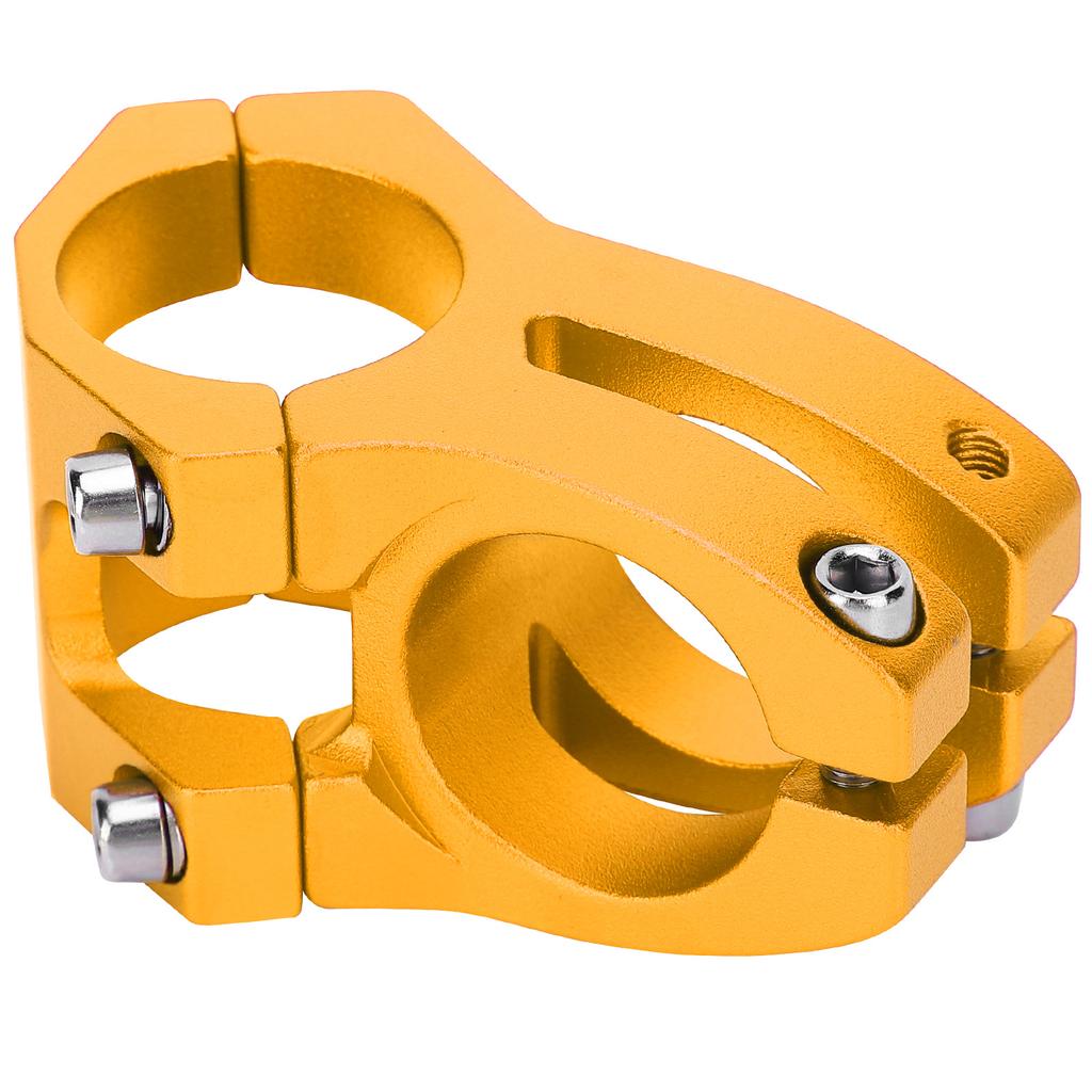 LUNJE Mountain Bike Stem Bicycle Short Handlebar Aluminum Alloy Hollow Stem 31.8x35mmGold