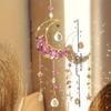 4pcs moon-shaped crystal Sun Catcher, car pendant, Magic Rainbow hanging wall decoration, fantasy crystal pendant, rainbow manu