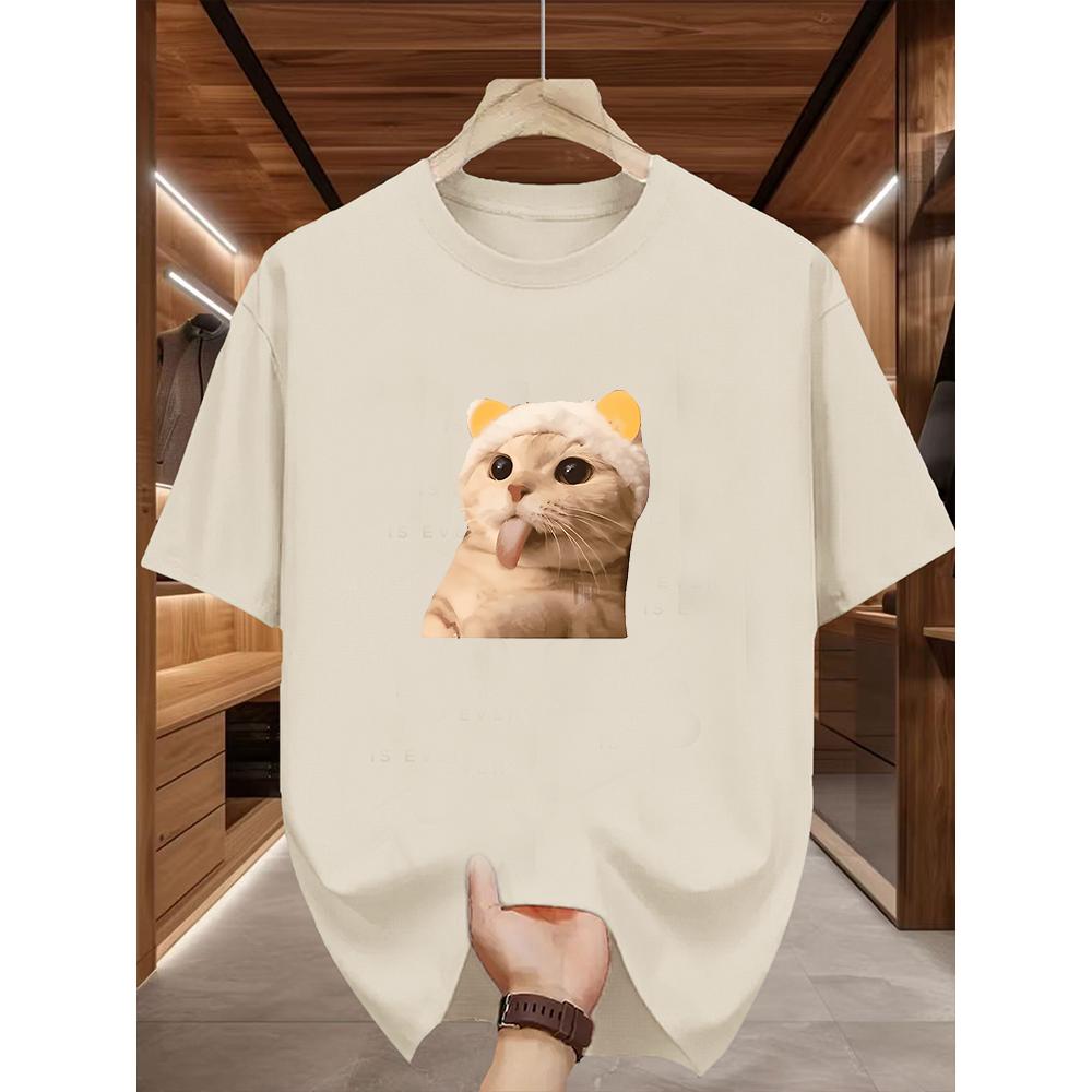 Funny Cat Graphics Vintage Unisexs Summer TShirt Casual Tshirts ONeck ShortSleeved Tee Tops Unisex Oversized Tshirts Streetwear