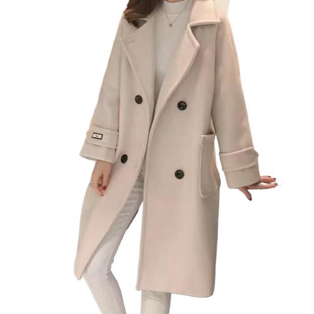 2025 Women's Mid-Length Wool Coat - Slimming, Thickened, Versatile for Autumn/Winter